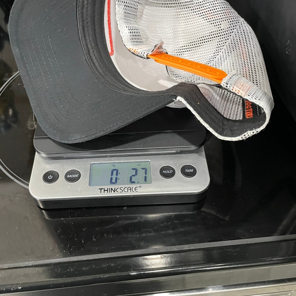 Hooters Mens Trucker Hat White Orange Baseball Striped Mesh Snapback Cap - Picture 6 of 6